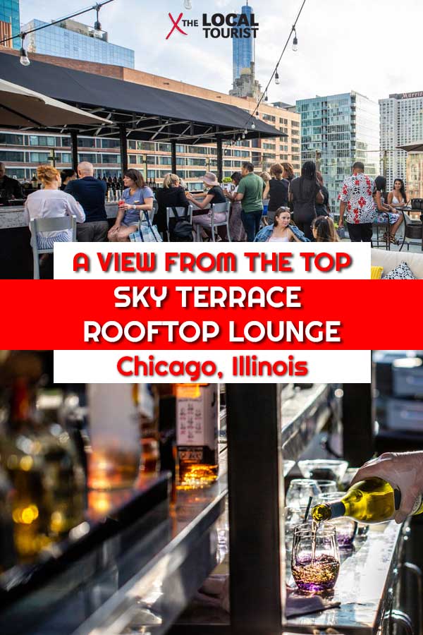 Sky Terrace Rooftop Lounge, on the 16th floor of the Ivy Hotel is just steps from the Magnificent Mile. This Chicago rooftop experience offers chic ambiance and a superb menu of both craft cocktails and upscale food. #ChicagoRooftop #ChicagoBar #Chicago