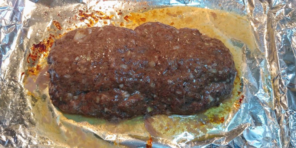 Cooked Gyro loaf made with ground beef and a touch of bacon